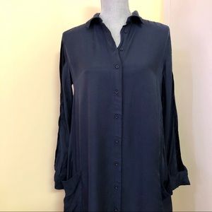 ZARA navy blue shirt dress size XS